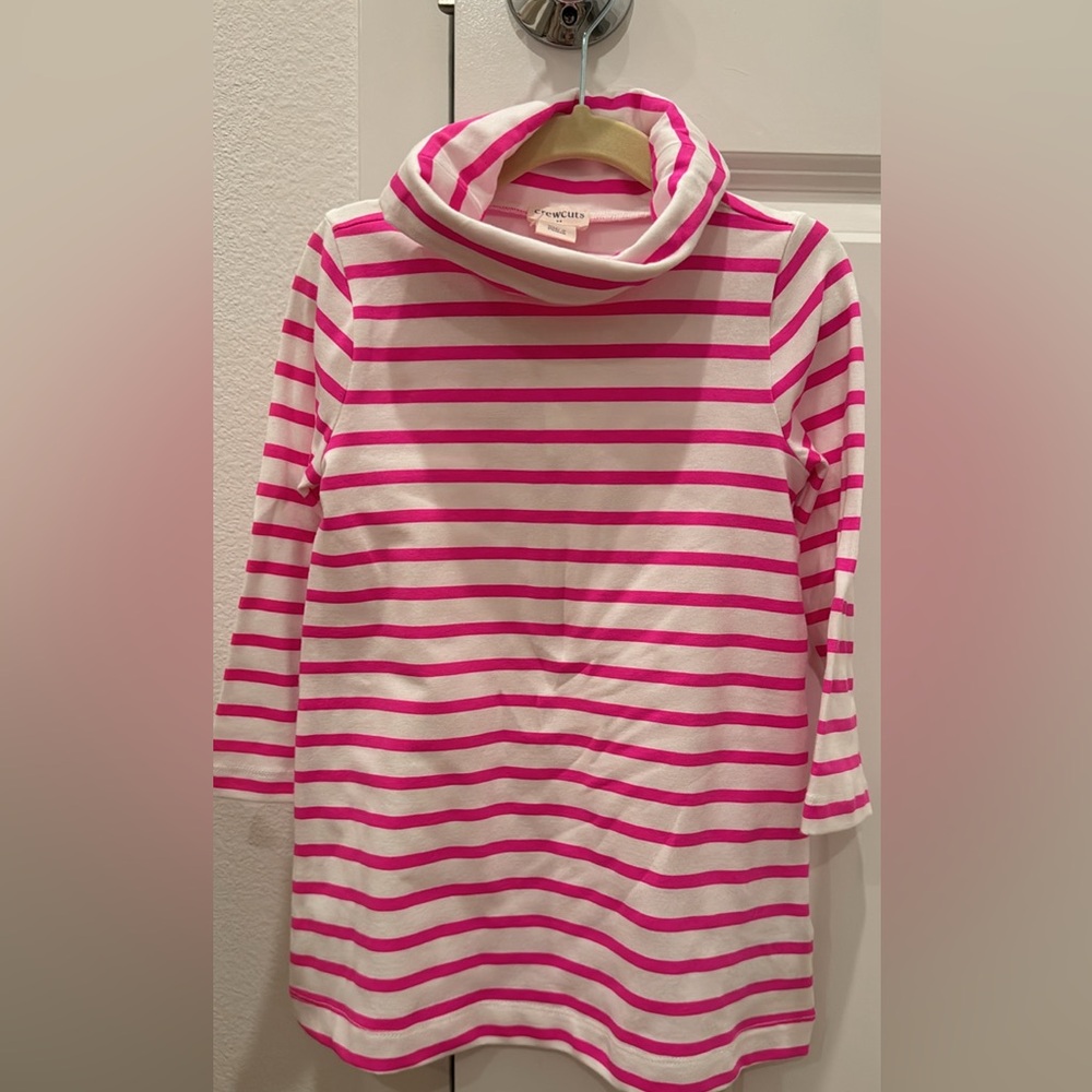 NWT Crewcuts toddler dress in 2T, striped pink and white